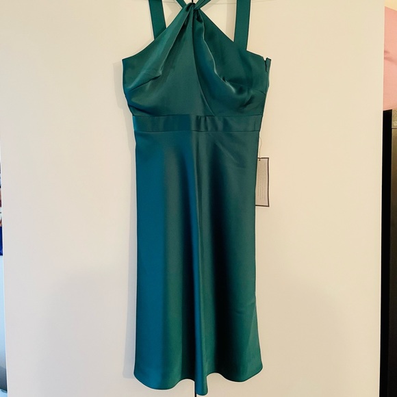 NWT J.Crew Emerald Green Satin Midi Dress – Size 4 - Picture 12 of 13